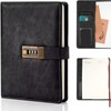 Diary with Lock A5, PU Leather Journal with Combination Lock,