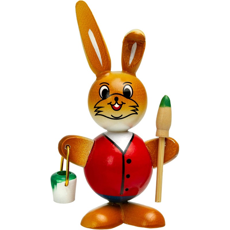 SIKORA OD10 Wooden Easter Bunny Figurines as Colourful Easter Decoration