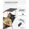 SONGMICS Sun Lounger, Patio Chaise Lounge Chair, Folding, with Canopy,