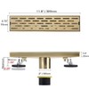 DEOKXZ Linear Shower Drain 12 Inch Brushed Gold,Rectangular Shower Drain