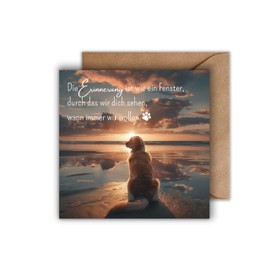 WBdesignz Mourning Card Pet with Envelope - Sensitive Sympathy Card "Paw Heart" with Saying Contemplative Sympathy Card for Dog Sincere Condolence Card Condolence Animal Condolence (125 x 125 mm)