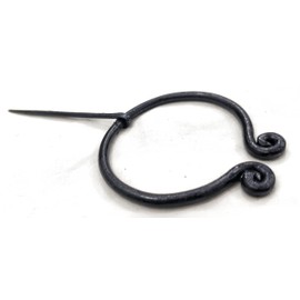 Medieval Brooch With Cloak Pin Twisted Round Ring Shape Hand forged Vikings Brooch from Medieval past Iron pin for cloak scarf Shawl Men & Women Unisex GIFT (1 pc)