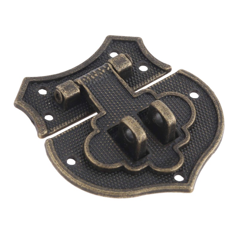 Vintage Lock Latch Hasp with 7 Screws Peach Heart Shape