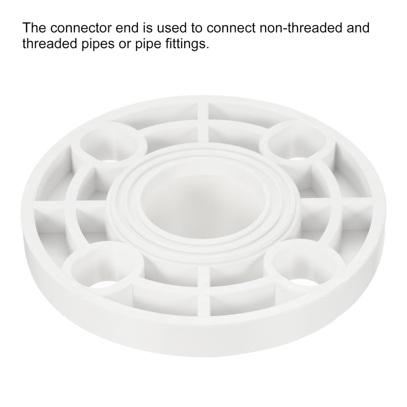 PATIKIL 50mm PVC Pipe Fitting, 2 Pack 1.5 Inch Flange