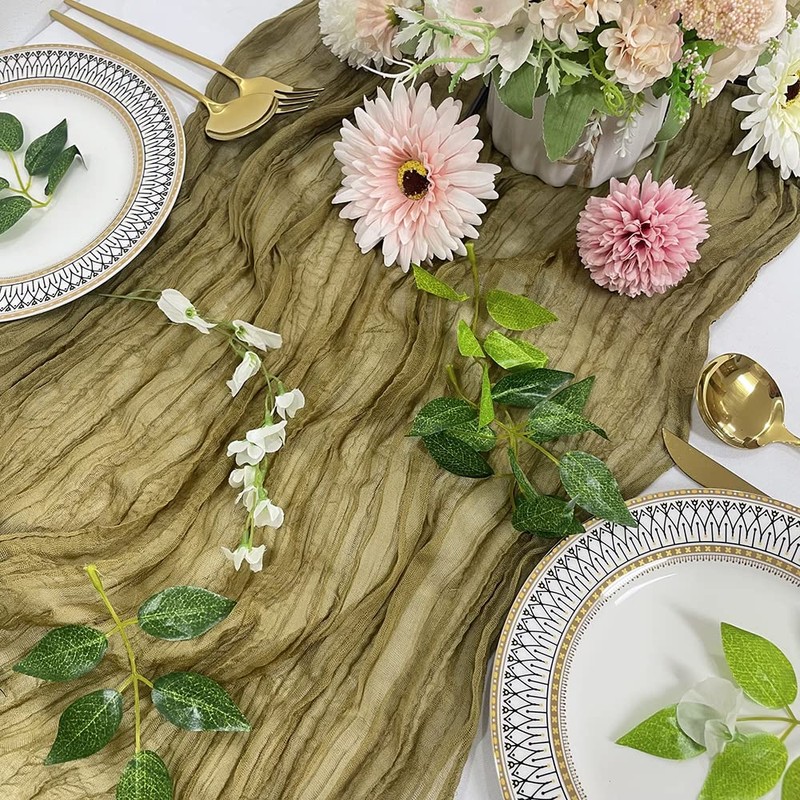 Cheesecloth Gauze Table Runner,Gauze Event Centerpiece Runner,Bridal Shower Runner,Rustic Wedding