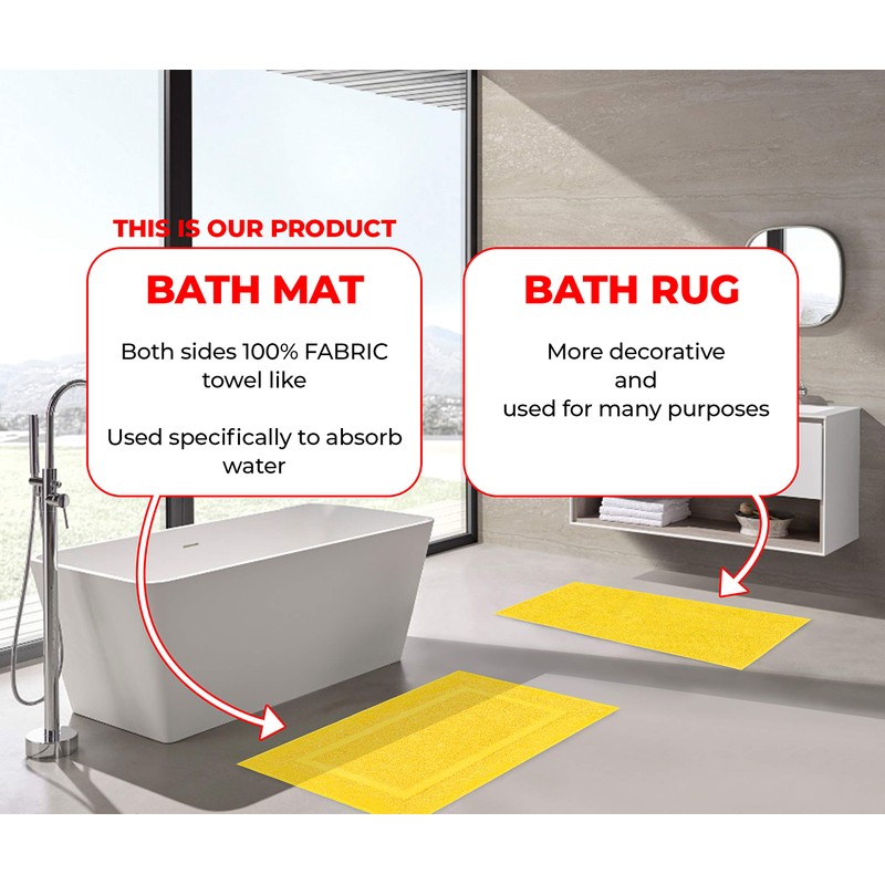 100% Cotton Bath Mats for Bathroom Floor Set of 2