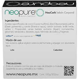 Jabón neopure® Carbón Activado + usNeo Barra 100 G