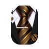 Barry.Wang Men Tie Gold Black Stripes Silk Ties Pocket Sqaure