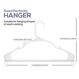 Utopia Home - Plastic Hangers 50 Pack - Space Saving Clothes Hanger - Durable and Strong Closet Organizers and Storage Makes It Ideal Apartment or Dorm Room Essentials for Girls or Guys (White)