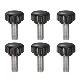 QUARKZMAN Pack of 6 Thumb Screws with Thread M8 x 20 mm x 22 mm Round Head Screw Stainless Steel 304 Round Handle Bolt Clamping Buttons 22 mm Hand Buttons Thumb Screws Tension Screw for Industrial