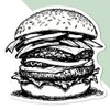Medium 100mm 'Stacked Burger' Permanent Sticker Decal for Cars/Windows/Bins/Walls etc
