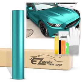 48"x60" (4FTx5FT) Teal Satin Chrome Vinyl Wrap Sticker Car Auto Vehicle Motorcycle DIY Decal Sheet with Air Release Bubble Free Self Adhesive Peel and Stick Free Tool Kit
