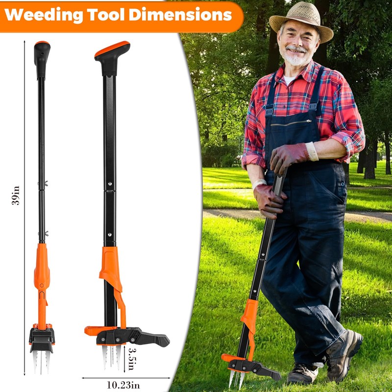 WATFIGBY Weed Puller Tool, Stand Up Weed Puller Heavy Duty,