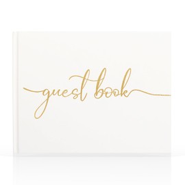 Wedding Guest Book - Elegant Guestbook for Wedding Receptions, Birthdays and Baby Showers - Sign in and Photos Book Perfect for Home, Hotel, and Special Events（White）