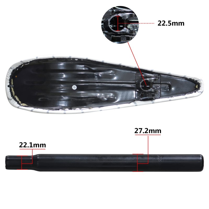CDHPOWER Black Banana Saddle Seat for Bicycle w/Frame Equipped -