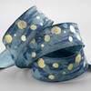 15 m x 40 mm Decorative Ribbon Galaxy Blue Gold