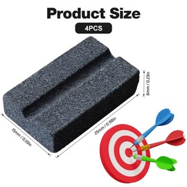 Whetstone for Metal Darts, Pack of 4 Sharpener for Steel Darts, Sandstone Dart Sharpener, Dart Sharpener, for Metal Darts and Steel Darts, Dart Accessories