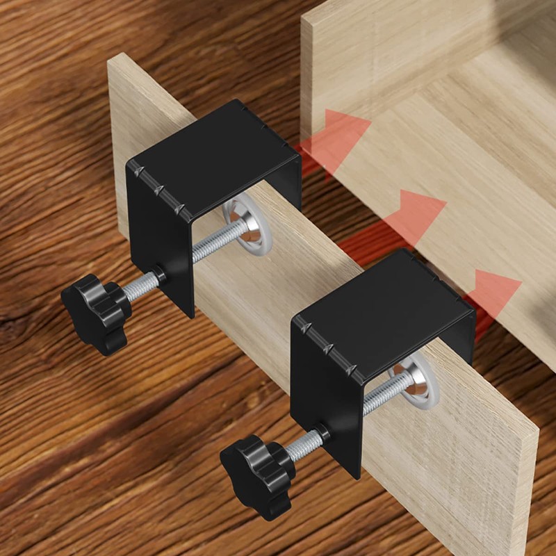 2Pcs Stainless Steel Drawer Fixing Clips Fast Jig Cabinet Tool