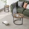 Smuxee Nesting Coffee Table Set of 2, 23.6" Round Coffee