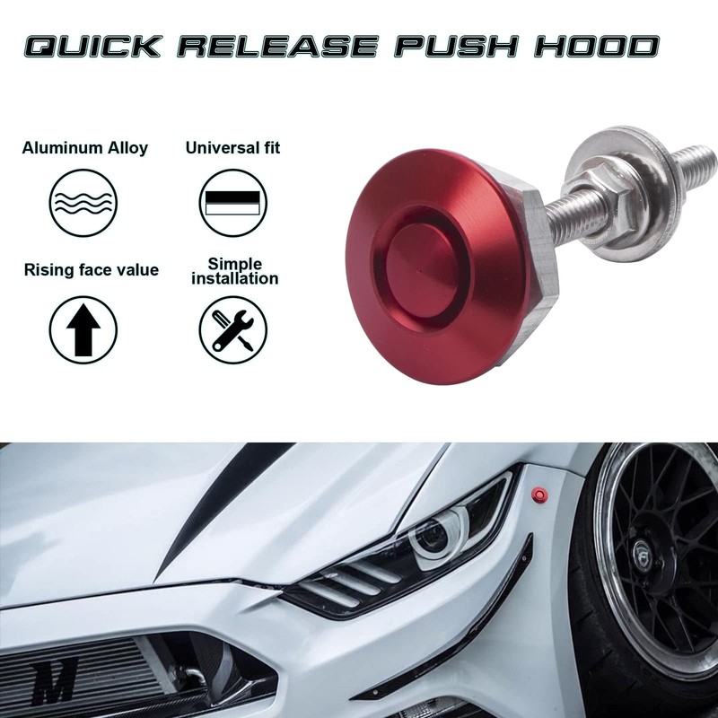 x xotic tech 4Pcs Bumper Hood Lock Lid Kit Push