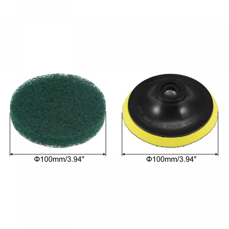 sourcing map 6Pcs 4" Drill Power Brush Set Scouring Pads