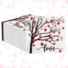 Horaldaily 100 Valentine Disposable Paper Decorative Luncheon Napkins, Love Tree Hand Towel for Party Lunch Dinner Kitchen Bathroom
