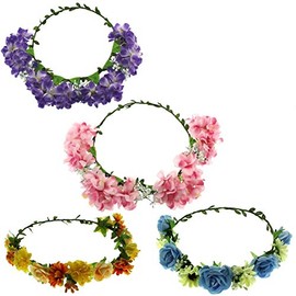 Zac's Alter Ego Set of 4 Assorted Flower Crown - Weddings Festivals Fancy Dress