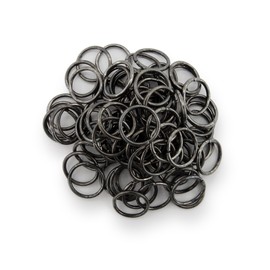 WEBandBUY Jump Rings 10 mm Diameter Black Gun Metal 15 g Approx. 80 Pieces