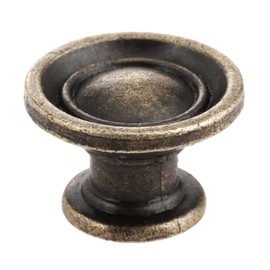 Dophee 5Pcs 1.14" Vintage Farmhouse Style Single Hole Knobs for Wood Cabinet Drawer Bin Wardrobe with Screws, Antique Bronze,