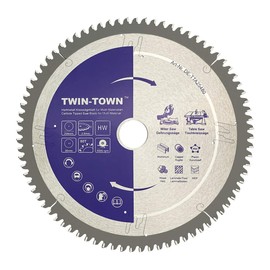 TWIN-TOWN HM Circular Saw Blade Multi-Material 254 x 30 mm Z80, Ideal for Wood, Laminate, MDF, Aluminium, Plastic, Parquet, Skirting Boards and Copper for Sawing with Mitre Saw and Table Saw