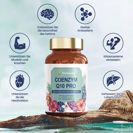 Ennaturee Coenzym Q10 Pro Kapseln 500mg Hochdosiert 120 vegane Kapseln 4 Monate Reichweite antioxidant coenzym q10 supplements Natürlich und Hohe Bioverfügbarkeit Laborgeprüft
