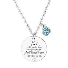 Hgreiwgk Dad Necklace Father's Day Gift For Dad Papa Daddy Dad Gifts From Son Daughter Happy Birthday Necklace Gift for My Dad Thanksgiving Day Gifts For Dad (Little Girl)