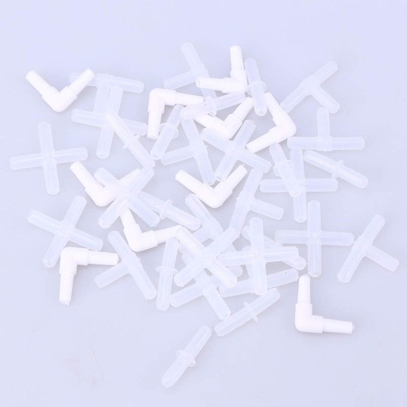 BUGUUYO 40pcs Inline Air Connectors for Aquarium Fish Tanks Straight
