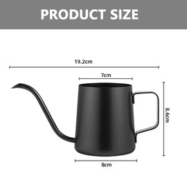 Stainless Steel Gooseneck Coffee Kettle – 350mL Pour Over Drip Pot with Long Narrow Spout for Precision Brewing – Hand Drip Coffee, Tea Kettle for Home, Travel, and Camping