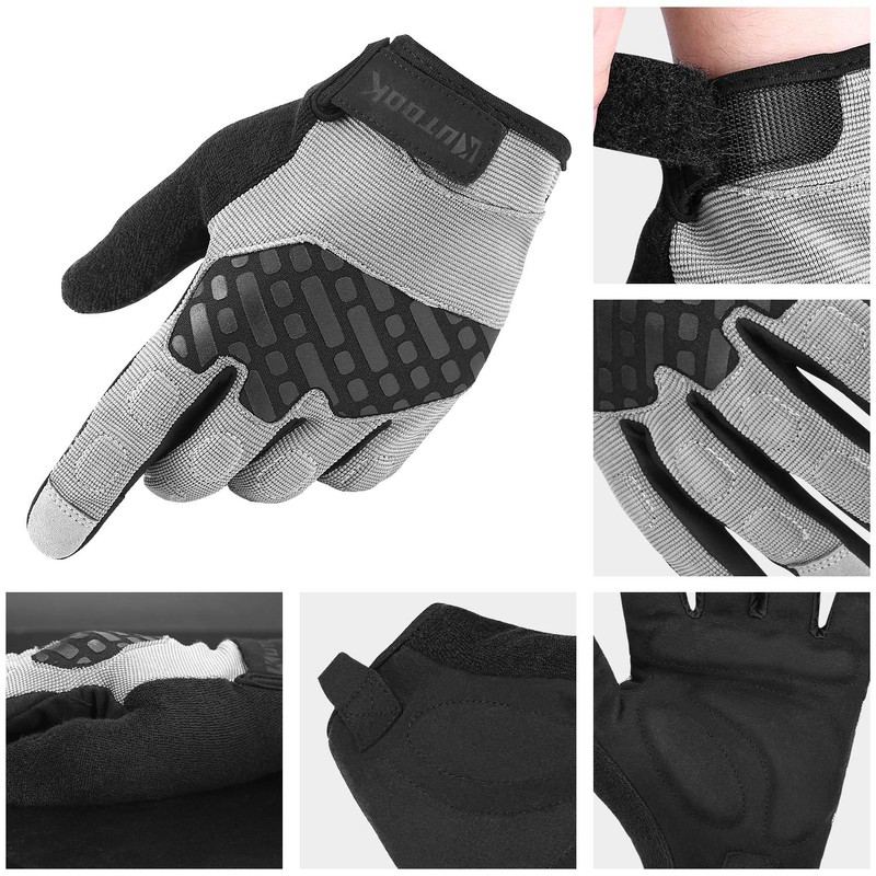 KUTOOK Airsoft Gloves Bike Gloves Men Touchscreen for Shooting Grey