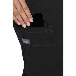 Med Couture Women's Cargo Scrub Jogger Pants, 6 Pockets, Ultra Soft, Stretch, Easy Care Soft Medical Uniform Bottoms - MC7705, XL, Black