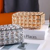 Tissue Dispenser Light Luxury Napkin Storage Box Metal Crystal Glass