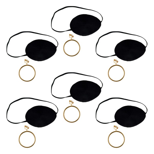 Beistle Pirate Eye Patch with Plastic Gold Earring Pack of
