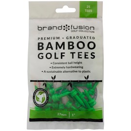 Brand Fusion Unisex's 27mm Lime Graduated Biodegradable Wooden Golf Tees