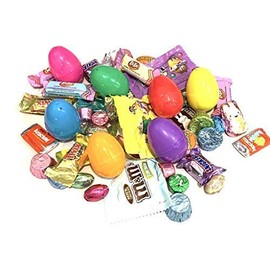 Pre-filled Plastic Easter Eggs Chocolate Candy Basket Stuffers, Hershey MM Mars 25ct