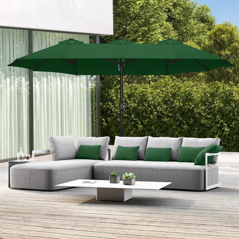 ABCCANOPY 15FT Double-Sided Aluminum Table Patio Umbrella Garden Large Umbrella,Swimming