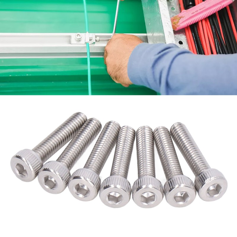 100Pcs Hex Socket Head Cap Screws Galvanized Steel Screw Kit