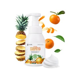 Fuwa3e Pineapple Enzyme Natural Foam Hand Wash Tangerine - 10.1oz 3 Pack - 99% Organic Hand Wash Soap with Fermented Pineapple Peels - Non Toxic Hand Soap Sensitive Skin Safe With Pure Essential Oil
