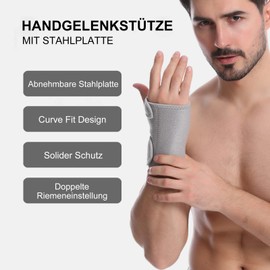 Wrist Brace Wrist Splint Elastic Adjustable Wrist Support for Sports Sprains, Arthritis, Tendonitis, Carpal Tunnel Syndrome, One Size, 1 Piece (Right Hand, Grey)