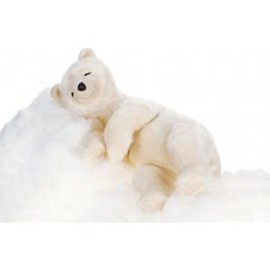 27.25" Life-Like Handcrafted Extra Soft Plush Creme Sleeping Bear Stuffed Animals