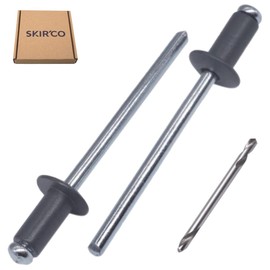 SKIR'CO Pack of 100 Painted Blind Rivets 3.2 x 6 mm Aluminium Blind Rivets DIN 7337 Dome Head Steel Mandrel Pop Rivets (Anthracite Grey RAL 7016)