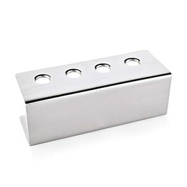 WAS 1457 004 Chrome Nickel Steel Ice Cream Cone Holder, 2 Holes, 27 cm x 9.5 cm x 9 cm