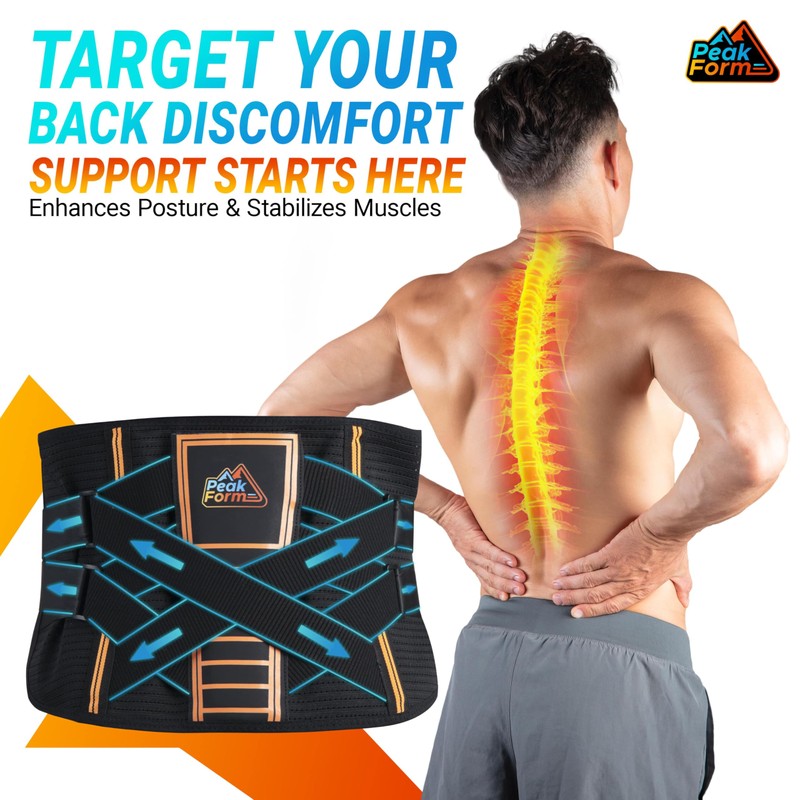 Peak Form Back Support Brace with Hot Cold Therapy -