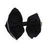 Black Scalloped Edge Bow Hair Clip Small - Set of