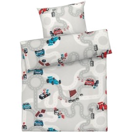 Maple Threads Children's 100% Brushed Cotton Single Duvet Cover Set, Consutruction Vehicles, Unicorns, Cars and Owls Designs (Cars)